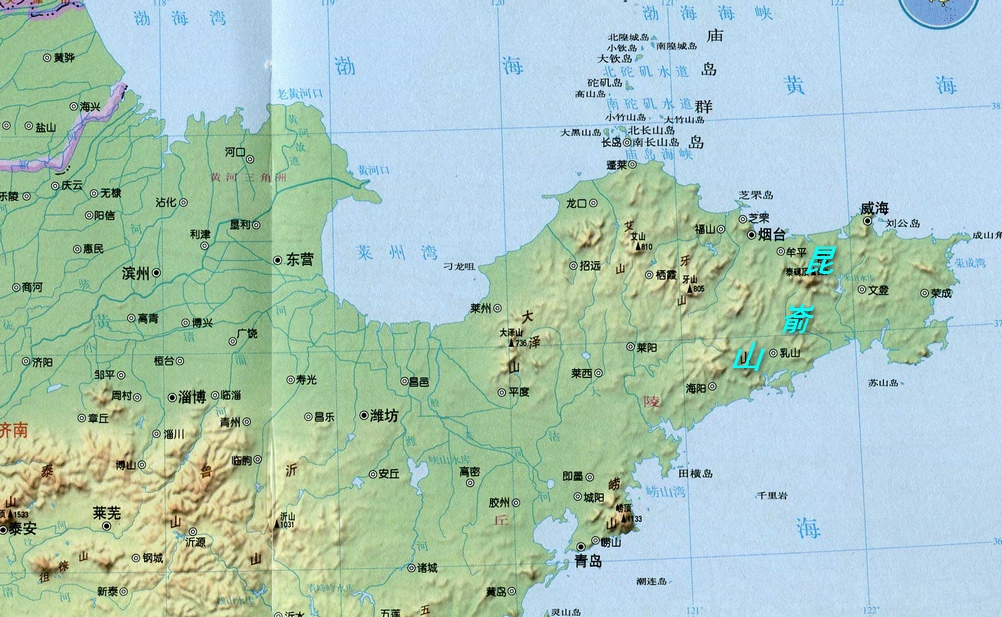 昆嵛山在山东半岛上的位置