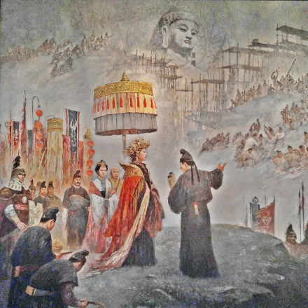 武则天开凿龙门石窟卢舍那大佛油画