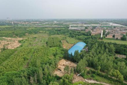 沙河古桥遗址保护棚及周边地貌