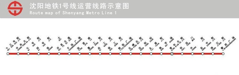 沈阳地铁1号线运营示意图