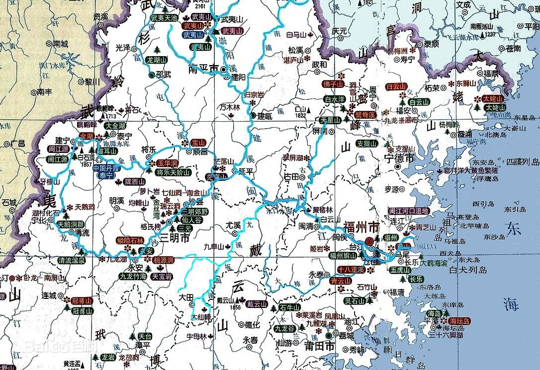 尤溪在闽江流域的位置