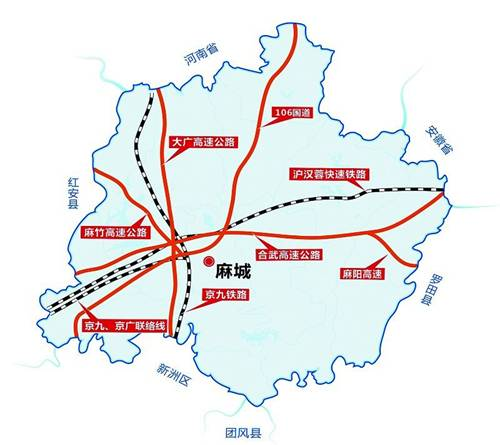 麻城市高速交汇相关地图