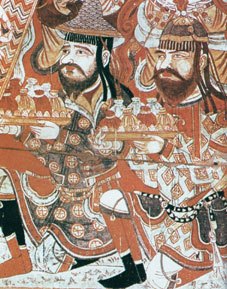 吐鲁番西元900年吐火罗人的佛教献祭壁画