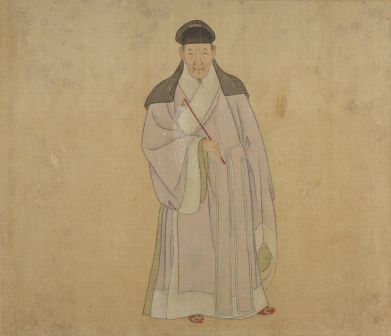 《陆文定公像册》中的陆树声（着行衣）