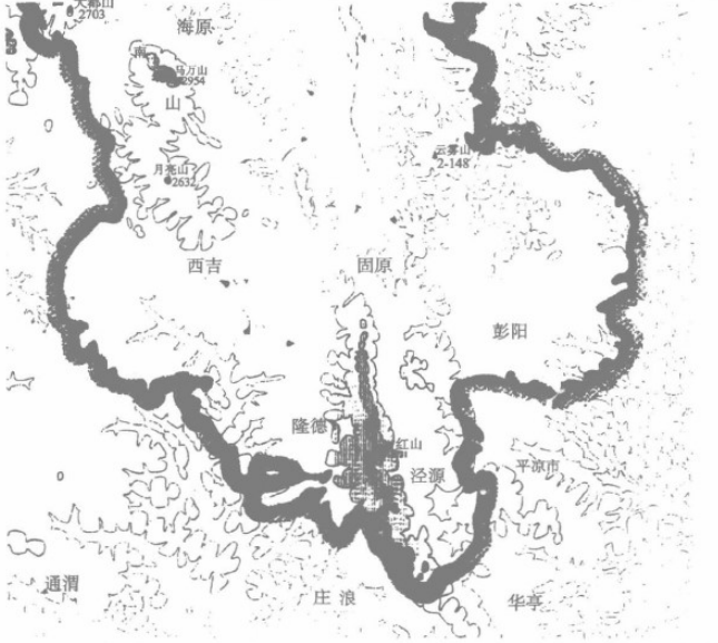 六盘山位置示意图