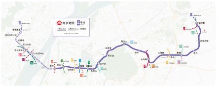 南京地铁4号线走向与车站设置示意图
