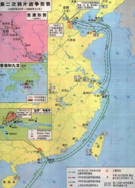 第二次鸦片战争示意图