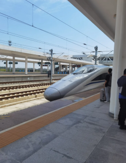 和谐号CRH380A停靠在周口东站