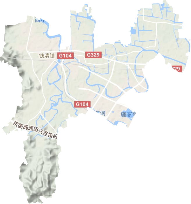 钱清街道地形图