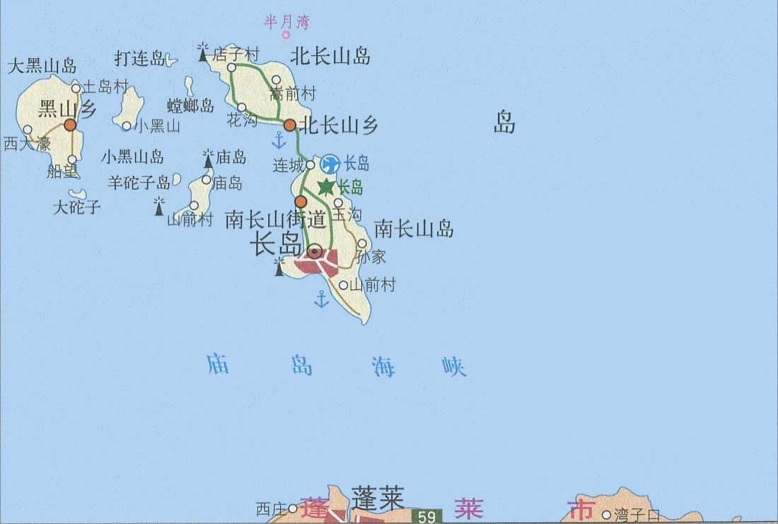 庙岛群岛各岛屿分布