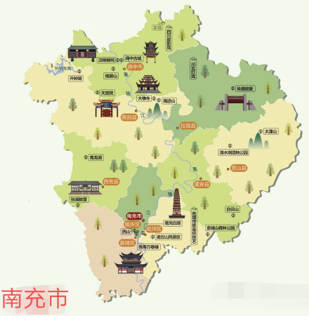 南充人文地图
