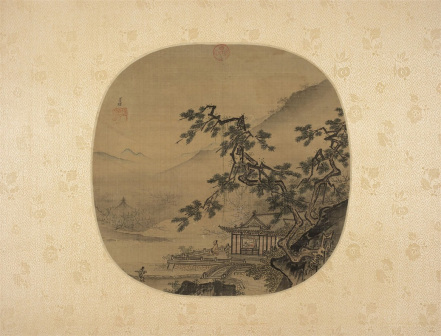 高士观花图(落款与真迹不类,故伪)