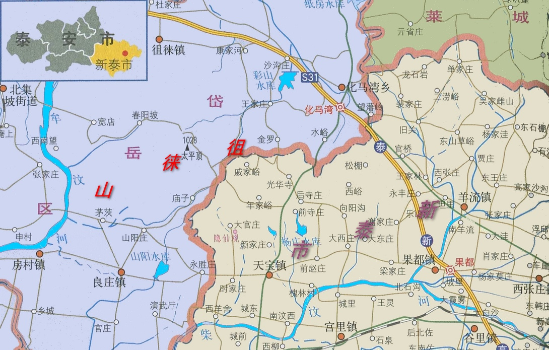 徂徕山在行政区域中的位置