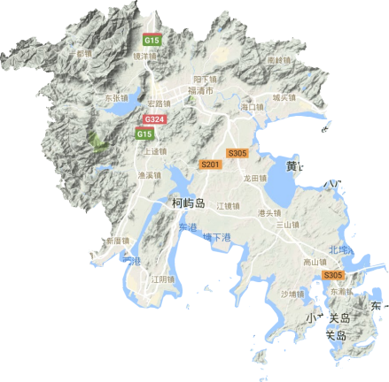 福清市地形地貌图