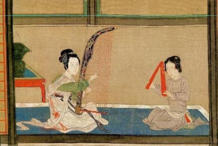 明·仇英《汉宫春晓图》局部 