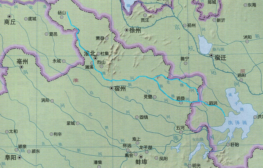 濉河的位置及干流走向