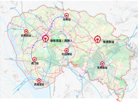 东莞市主要铁路车站示意图