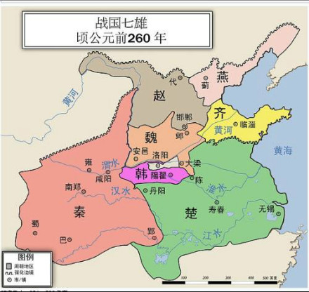 公元前260年的齐国疆域图