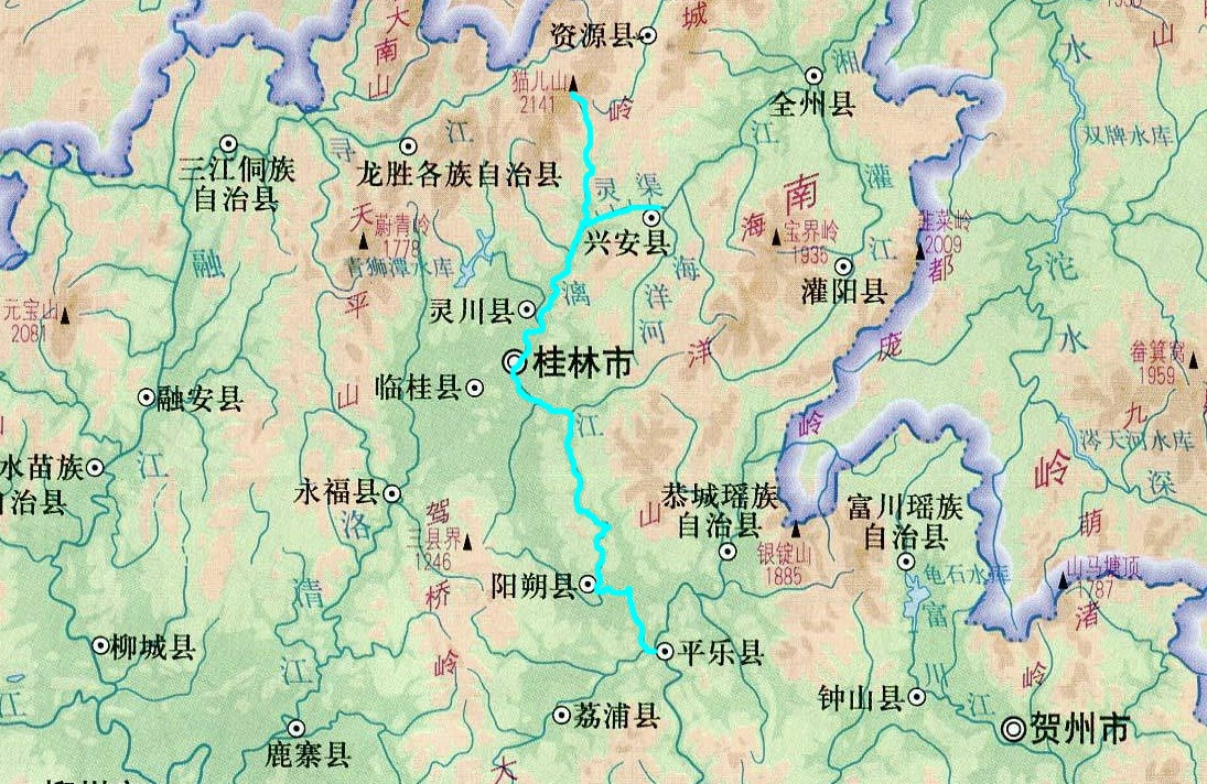 漓江干流走向