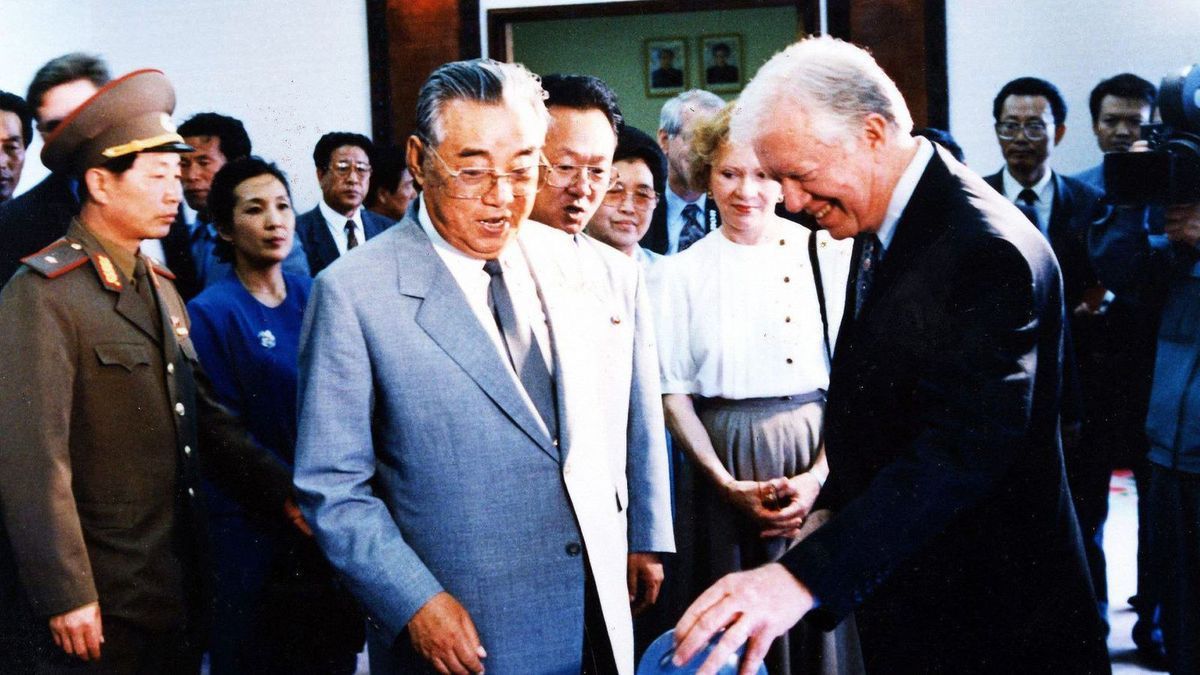 金日成会见美国前总统吉米·卡特