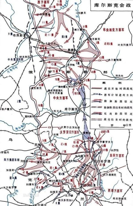 库尔斯克战役形势图