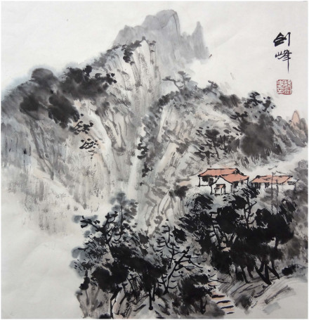 魏剑峰写意山水作品