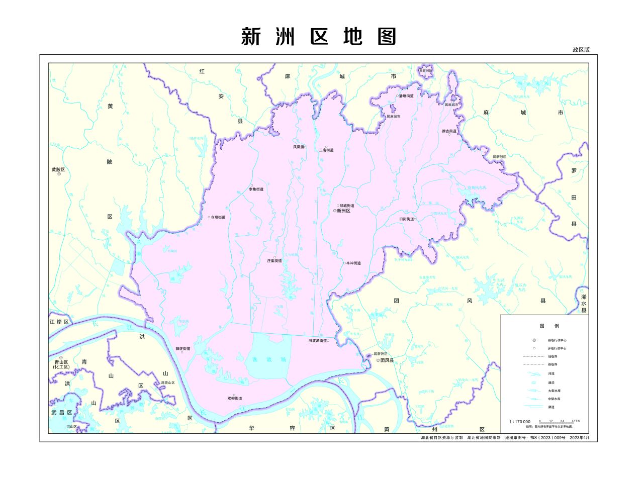 新洲区地图政区版