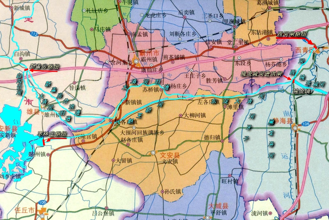 大清河干流河道情况