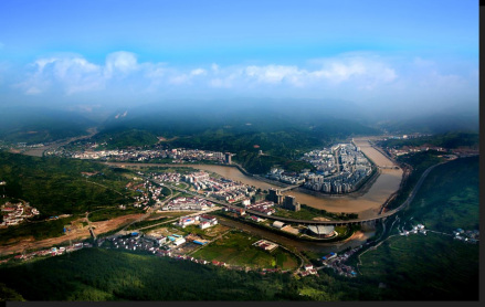 剑阁县城主城区鸟瞰