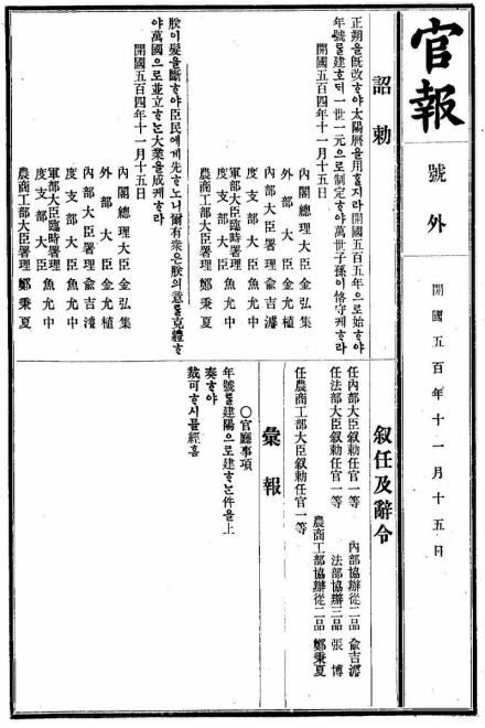 登载断发令、使用公历等改革法令的官报
