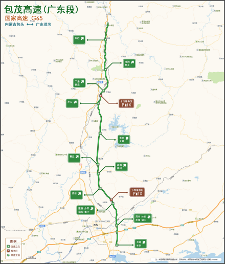 包茂高速广东段示意图