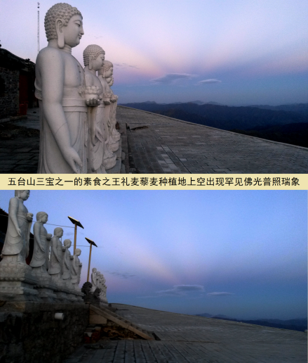有人用手机在五台山拍到的佛光普照瑞象