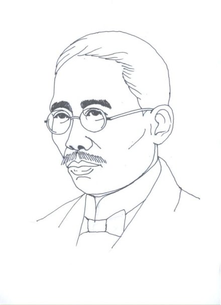 蔡元培白描像