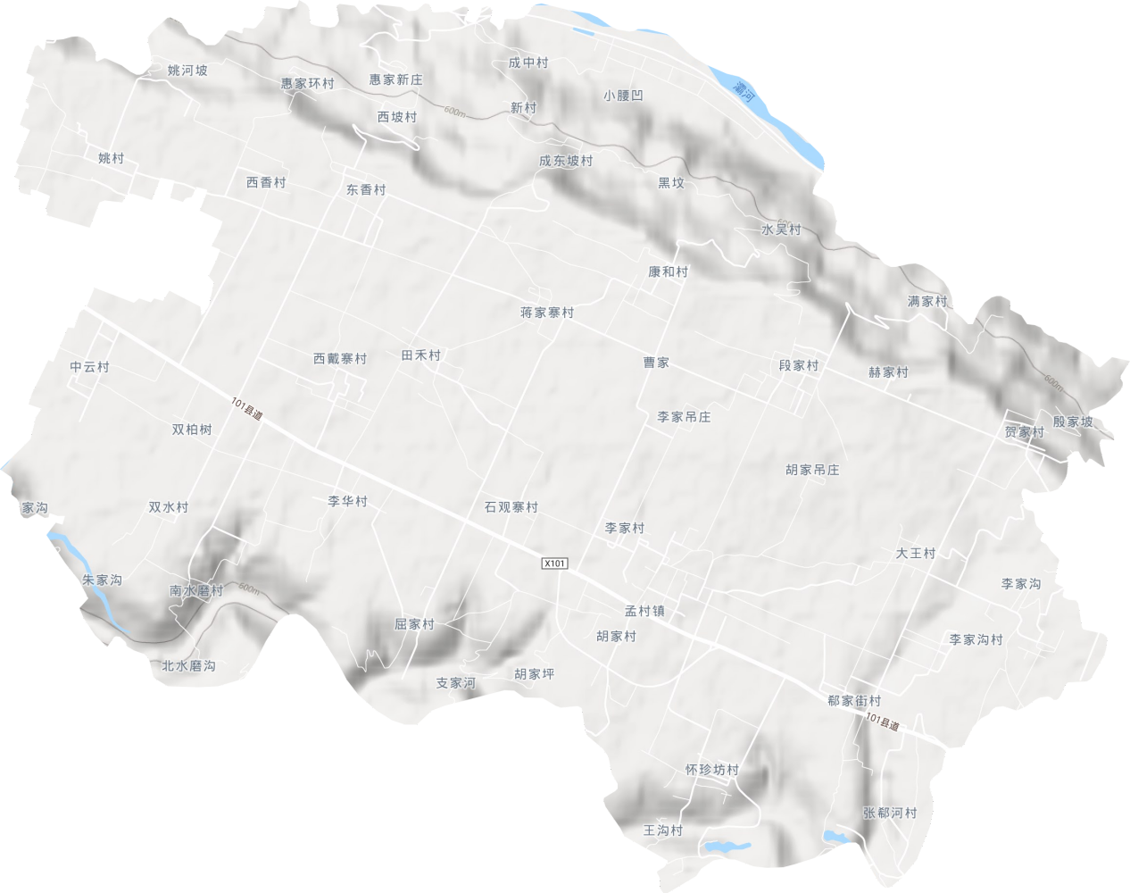孟村镇地形图
