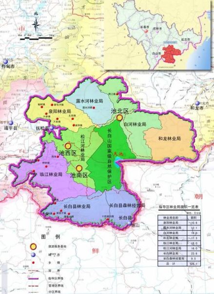 长白山规划指导区范围图