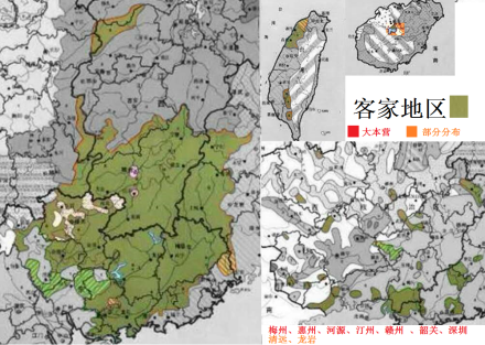客家语分布图