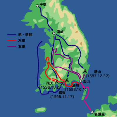 朝日战争示意图