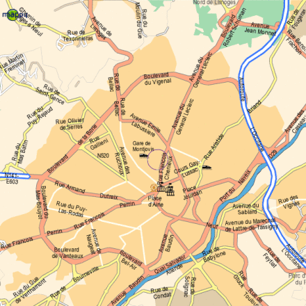 利摩日市区地图