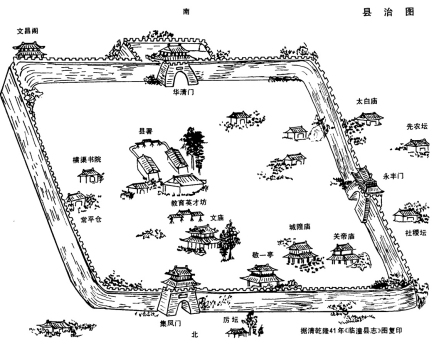 清乾隆四十一年临潼县治图