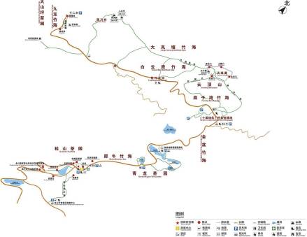 重庆茶山竹海国家森林公园路线图