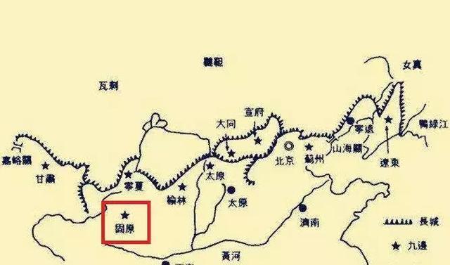 固原并不直接位于长城防线位置