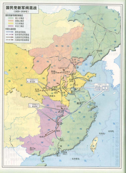 新军阀各派系势力范围