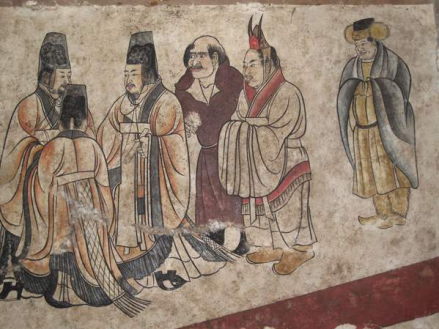唐朝壁画《客使图》 