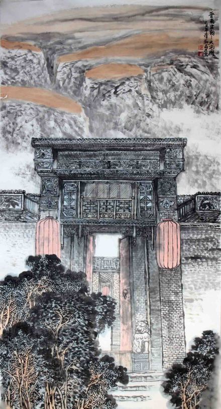 乔家大院-国画谭翃晶作品