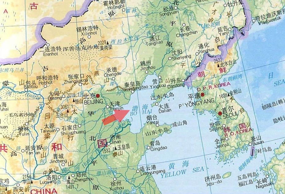 渤海在地理上的位置