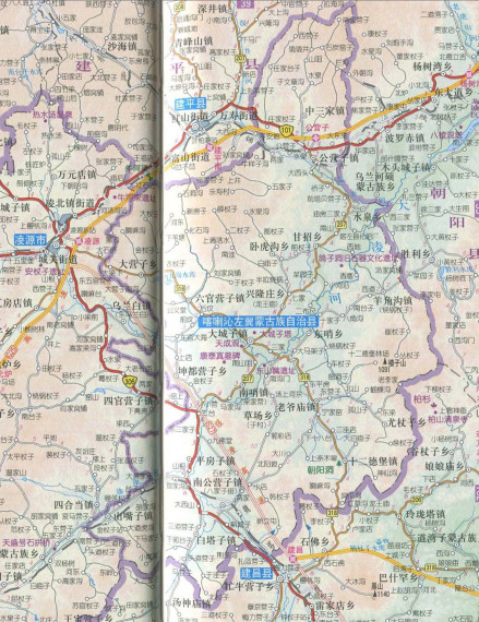 喀喇沁左冀蒙古族自治县地图
