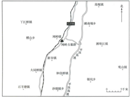 网岭墓群地理位置图