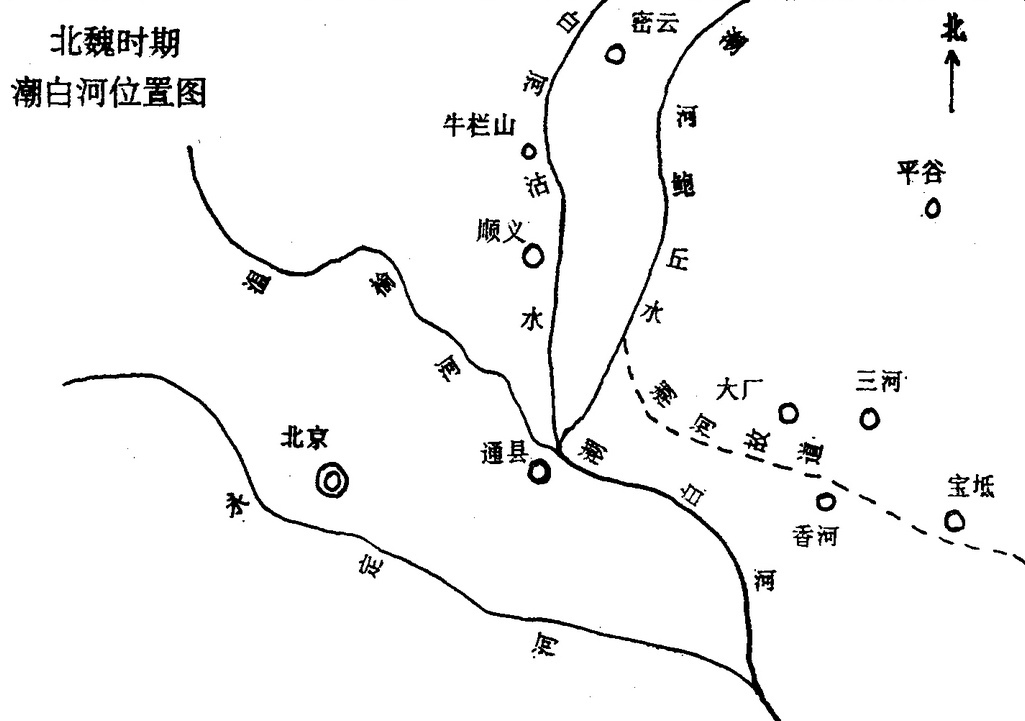 北魏时期的潮白河水系情况