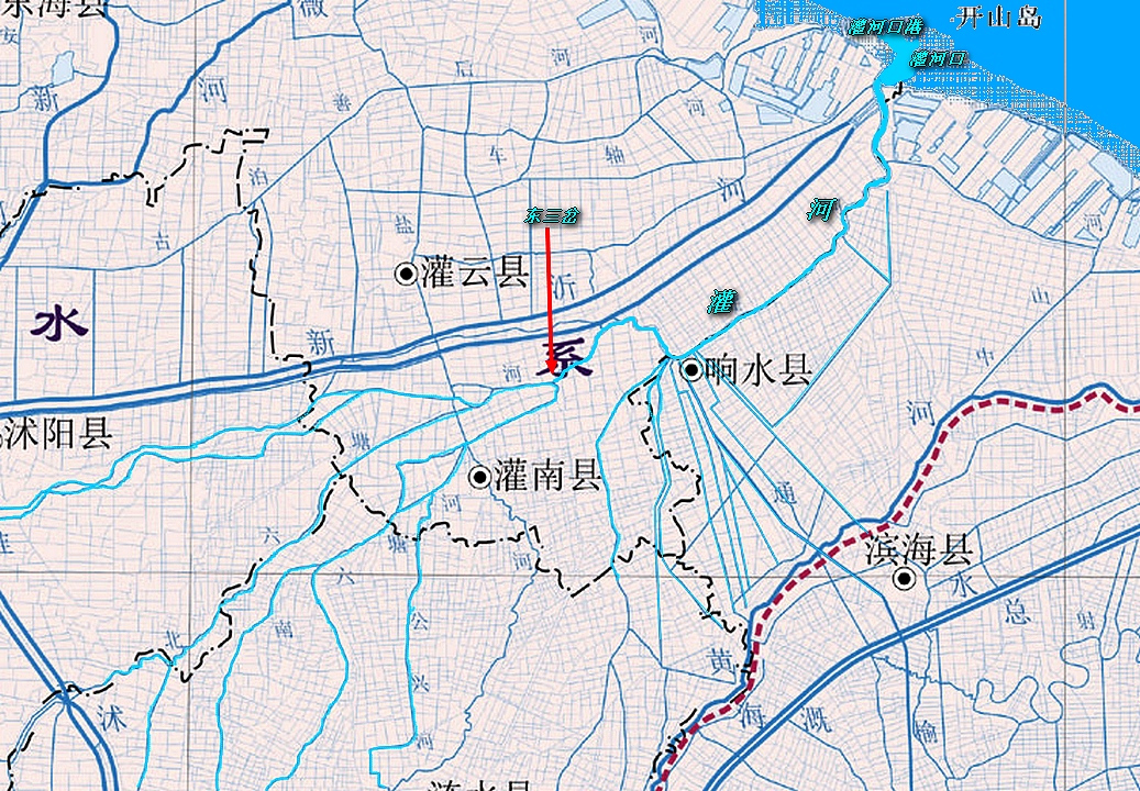 灌河的位置及水系分布