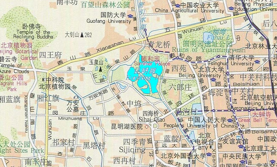 昆明湖在海淀区的位置
